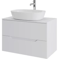 Тумба с раковиной Orange Line Li-80TuwMDF+B08-500W 80,2 см, подвесная, со столешницей, белый матовый