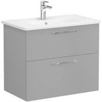 Тумба с раковиной VitrA Root Flat 68289 80,5 см, подвесная, серый камень матовый