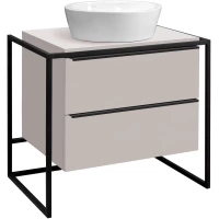 Тумба опал матовый/черный матовый 80 см Belux Марбелья НП 80-02 4810924265302