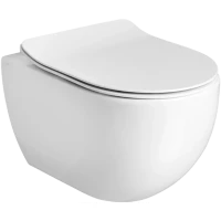 Унитаз подвесной AXA Glomp WCWH201001 безободковый, с сиденьем микролифт, белый глянец