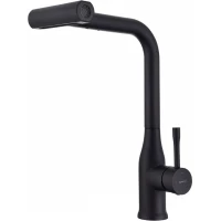 Смеситель для кухни Splenka S206.49.06 с выдвижным изливом, черный матовый