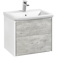 Тумба с раковиной бетон/белый матовый 60 см Roca Ronda ZRU9303002 + 327472000