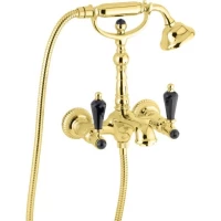 Смеситель для ванны Emmevi The One Atena 98011LCSWNE/OR с душевым гарнитуром, золотой