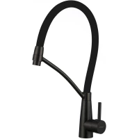 Смеситель для кухни Fmark FS8255H-01 с гибким изливом, черный матовый