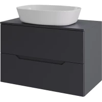 Тумба с раковиной Orange Line Li-70TugMDF+B08-500W 70,2 см, подвесная, со столешницей, графит матовый