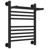 Полотенцесушитель водяной 500x400 черный матовый Сунержа Богема с полкой+ 31-0223-5040