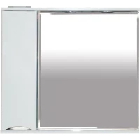Зеркальный шкаф Misty Элвис П-Элв-01085-011Л 83,2x74,2 см L, с подсветкой, выключателем, белый глянец