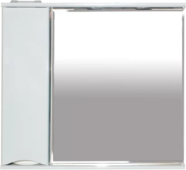 Зеркальный шкаф Misty Элвис П-Элв-01085-011Л 83,2x74,2 см L, с подсветкой, выключателем, белый глянец