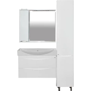 Изображение товара зеркальный шкаф misty элвис п-элв-01085-011л 83,2x74,2 см l, с подсветкой, выключателем, белый глянец