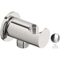 Подключение для душевого шланга с держателем Emmevi C06933/CRS матовый хром