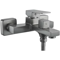 Смеситель для ванны Shevanik S9602T с душевым гарнитуром, оружейная сталь