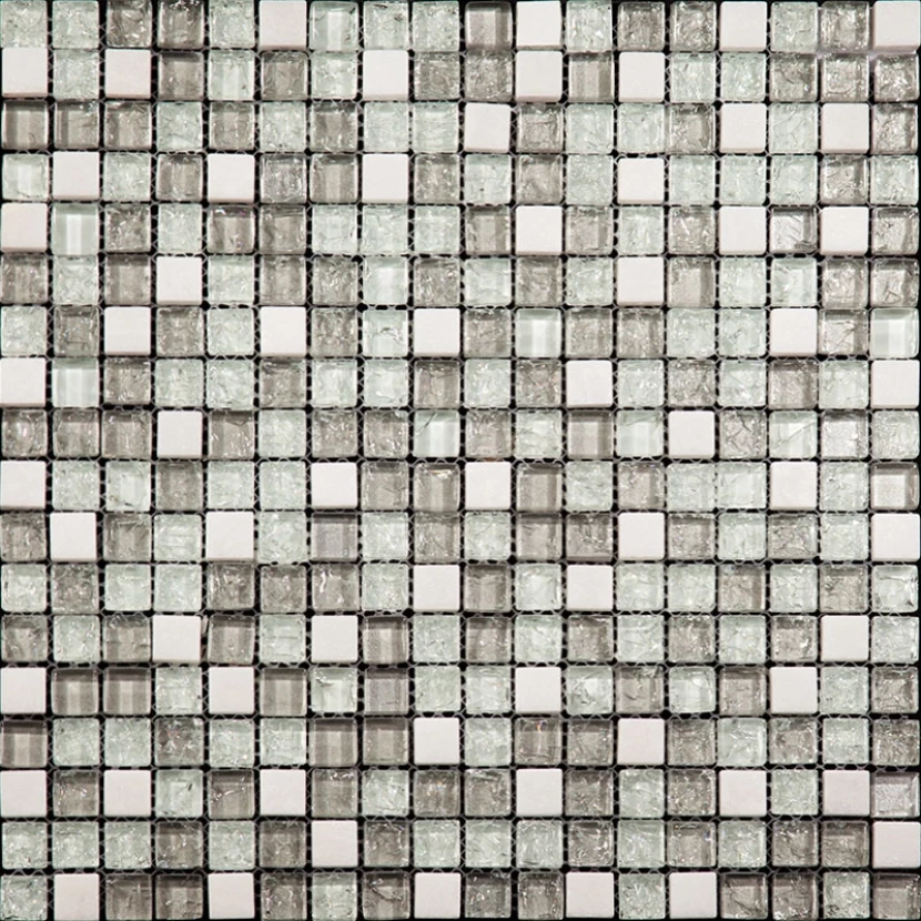 Мозаика Natural Ice ICE-08 Стекло белый, серый 29,8x29,8