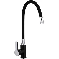 Смеситель для кухни Frap F4042 с гибким изливом, хром/черный
