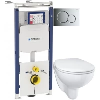 Комплект подвесной унитаз Grohe Bau Ceramic 39351000 + система инсталляции Geberit 111.362.00.5 + 115.770.21.5