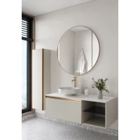 Комплект мебели Armadi Art Quatro Cashmere 790-M6-120-CM-MG + 792-120-W + 801-CLCT + 545-100-MG 121 см L, подвесной, со столешницей, кашемир матовый