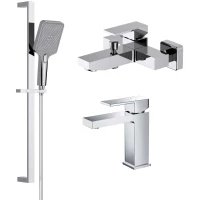Комплект смесителей Aquatek Либра AQ1630CR с душевым гарнитуром, хром