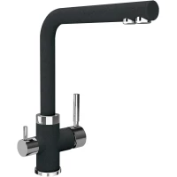 Смеситель для кухни Florentina Арес 333.19H.2123.102 с подключением к фильтру, хром/черный