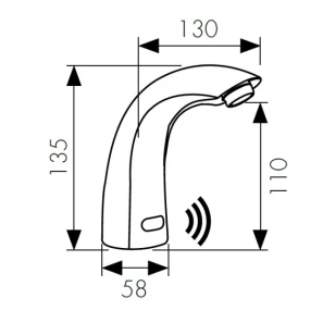 Изображение товара смеситель для раковины бесконтактный kaiser sensor 38411