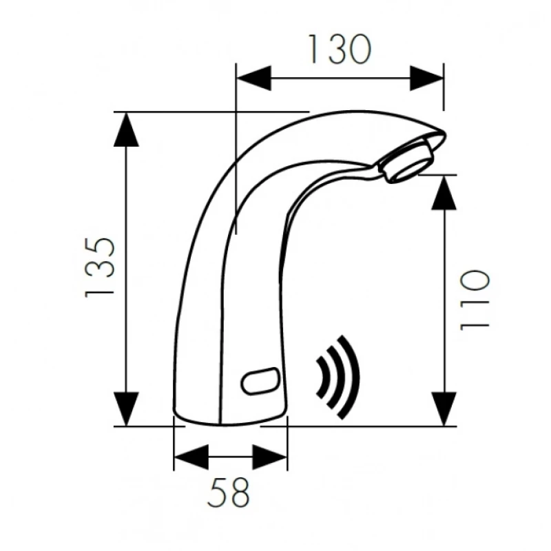 Смеситель для раковины бесконтактный Kaiser Sensor 38411