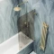 Шторка на ванну MaybahGlass MGV-651-3 70,5 см, профиль золотой матовый, стекло бронза - 4