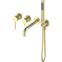 Смеситель для ванны Oliveeka Y OL-889017-BG встраиваемый, с душевым гарнитуром, золотой матовый