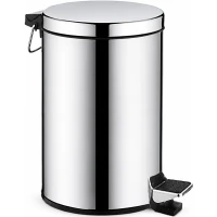 Мусорное ведро Frap F702 5л, с педалью, хром