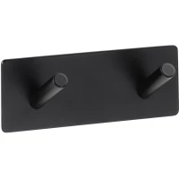 Планка с крючками Bemeta Easy 163106270 для ванны, самоклеящаяся, черный матовый