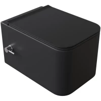 Унитаз подвесной Boheme Mane 970-SET-2-B безободковый, с функцией биде, с сиденьем микролифт, черный матовый