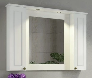 Зеркальный шкаф 113,8x86 см белый глянец Comforty Палермо 00004142365 шкаф колонна comforty