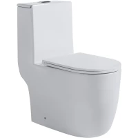 Унитаз-моноблок Abber Bequem AC1137T безободковый, торнадо, с сиденьем микролифт, белый