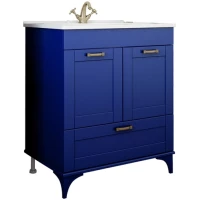 Тумба с раковиной индиго матовый 75 см Sanflor Ванесса C000005883 + 4640021062210