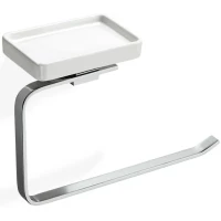 Полотенцедержатель кольцо с мыльницей Stil Haus Gea GE79(08) хром/белый