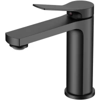 Смеситель для раковины Vincea Arco VBF-4AR01MB без донного клапана, черный матовый