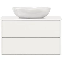 Тумба под раковину Belux Джаз НП 80-02 4810924283146 82 см, подвесная, со столешницей, белый глянец