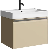 Тумба с раковиной Aqwella 5 Stars Pure PUR0165KS + 4610119204013 65,5 см, подвесная, капучино светлый матовый