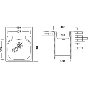 Изображение товара кухонная мойка декоративная сталь ukinox комфорт grl480.480 -gt8k 0c