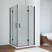 Душевой уголок Vegas Glass AFA NOVO 120 02M 10 120x120 см, профиль черный матовый, стекло сатин