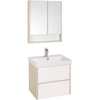 Комплект мебели белый глянец/дуб верона 70,5 см Акватон Сканди 1A251801SDB20 + 1WH501628 + 1A252202SDB20