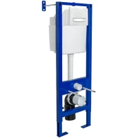 Инсталляция для унитаза Berges Atom Line 410 040341 с кнопкой смыва, белый глянец/хром