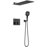 Душевой комплект Vincea VSFW-401TMB 250 мм, с термостатом, черный матовый