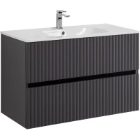 Тумба под раковину Art&Max Torino AM-TORINO-900-2C-SO-GF-P 90 см, подвесная, графит матовый