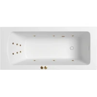 Ванна из литьевого мрамора Whitecross Coin Solid Surface 0224.180080.200.LINE.BR 180x80 см, с гидромассажем, белый матовый