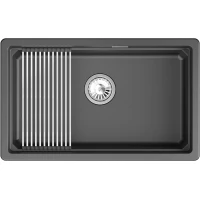Кухонная мойка Granula 7303iU, ШВАРЦ 73x45 см, черный металлик