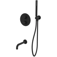 Термостат для ванны Whitecross Y YSET10BL встраиваемый, с душевым гарнитуром, черный матовый