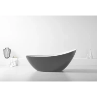 Акриловая ванна Abber AB9233G 183,5x78,5 см, отдельностоящая, серый