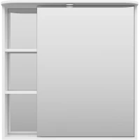 Зеркальный шкаф Misty Венера П-Внр04080-01СвП 80x80 см R, с подсветкой, выключателем, белый глянец