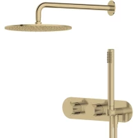 Душевой комплект Feramolli Eva Bella OSEB2 300 мм, с термостатом, золотой матовый