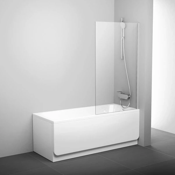 Шторка для ванны 80 см Ravak Pivot 79840C00Z1 прозрачное душевая шторка на ванну veconi palau pl 73bl 900х1500 мм прозрачное стекло 4 мм