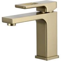 Смеситель для раковины Gappo G1017-3 золотой матовый