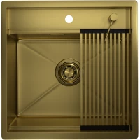 Кухонная мойка Granula 5051, ЗОЛОТО САТИН 50x51 см, золотой матовый